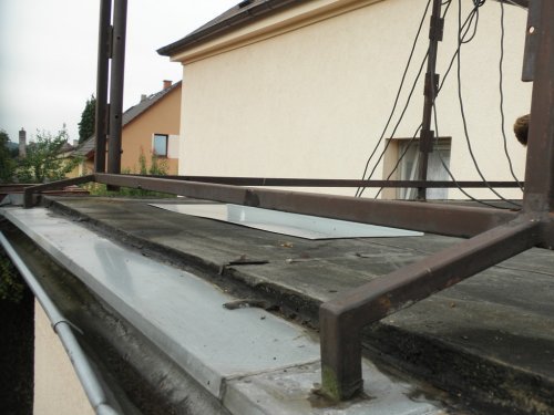 Stav terasy před rekonstrukcí, původní oplechování